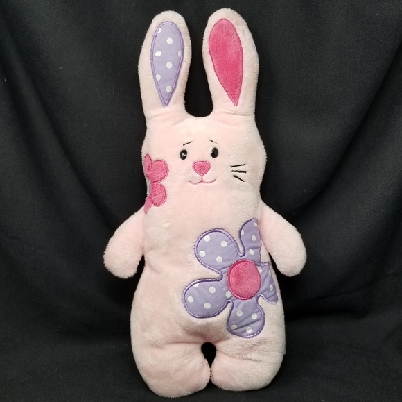 GANZ - PINK BUNNY WITH EMBROIDERED FLOWERS - Picture 1 of 8